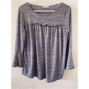 Paper Crane Grey Ruffle Top (M)